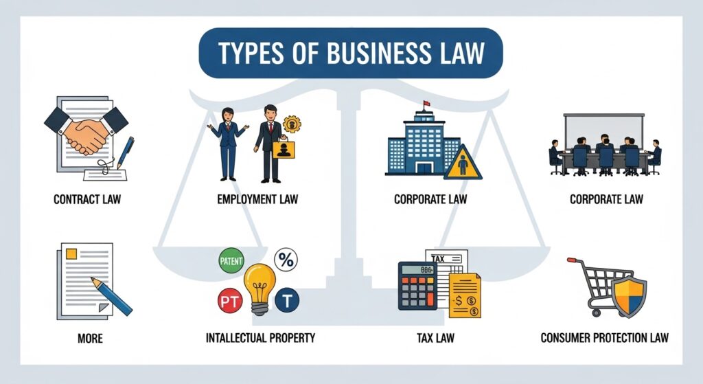 types of business law 
